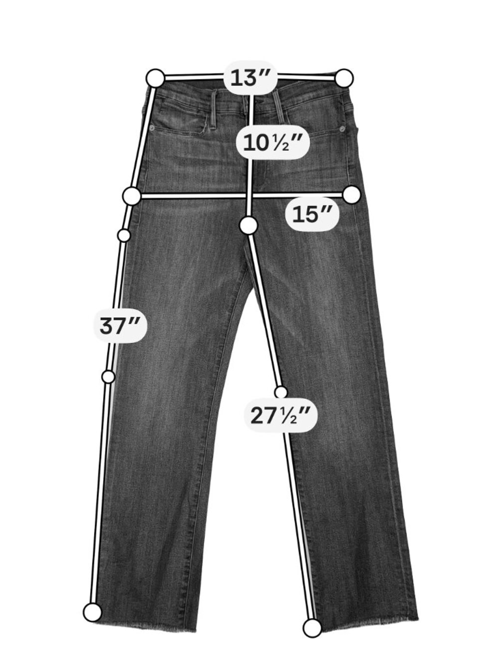 FRAME Le High Straight Jeans 28 Bosworth Black Gray Raw Hem LHSTRA134 - Picture 3 of 14